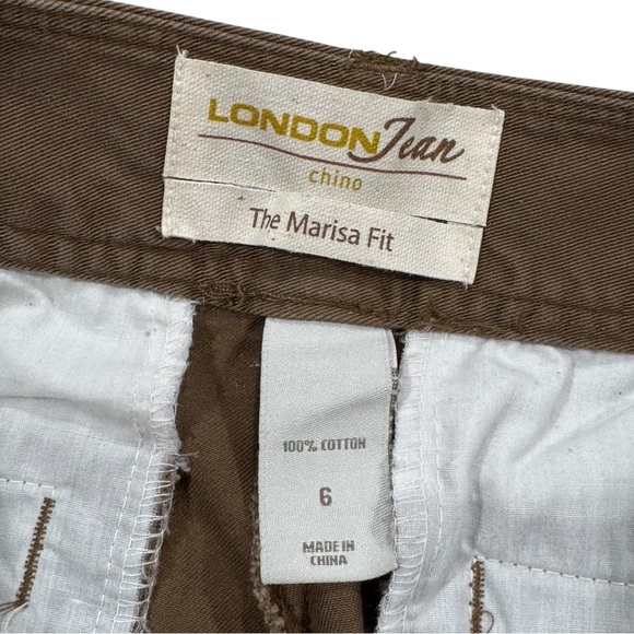Vintage 2000s Low Rise Wide Leg Trousers Brown Chinos 100% Cotton | Size 6 - Picture 7 of 8